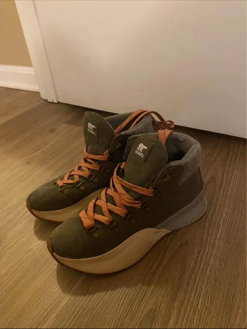 Sorel Olive Green and Orange Women's Hiker Boots - Picture 6 of 6